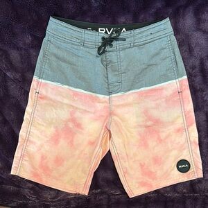 RVCA Gray and Pink Board Shorts